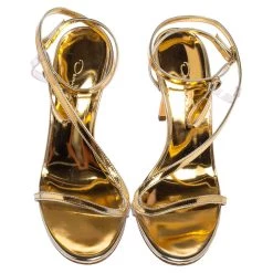 Oscar De La Renta Gold Leather Knotted Ankle Strap Open Toe Sandals Size 36 For Women -Oscar de la Renta Sales Shop luxury women oscar de la rentaslug used shoes p479887 009