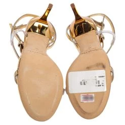 Oscar De La Renta Gold Leather Knotted Ankle Strap Open Toe Sandals Size 36 For Women -Oscar de la Renta Sales Shop luxury women oscar de la rentaslug used shoes p479887 1629261348 011