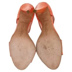 Oscar De La Renta Orange Patent Leather Ankle Strap Sandals Size 38 For Women -Oscar de la Renta Sales Shop luxury women oscar de la rentaslug used shoes p483781 001