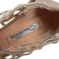 Oscar De La Renta Gold Leather Gladia Cutout Sandals Size 40 For Women -Oscar de la Renta Sales Shop luxury women oscar de la rentaslug used shoes p489213 004