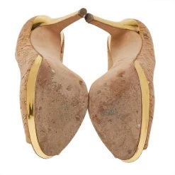 Oscar De La Renta Beige Leather Peep Toe Pumps Size 38.5 For Women -Oscar de la Renta Sales Shop luxury women oscar de la rentaslug used shoes p493207 008