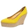 Oscar De La Renta Yellow Canvas Espadrille Wedge Pumps Size 39 For Women -Oscar de la Renta Sales Shop luxury women oscar de la rentaslug used shoes p495092 002