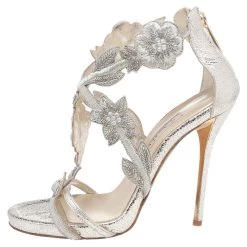 Oscar De La Renta Metallic Gold Leather Ambria Embroidered Cut Out Sandals Size 36.5 For Women -Oscar de la Renta Sales Shop luxury women oscar de la rentaslug used shoes p525669 003