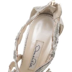 Oscar De La Renta Metallic Gold Leather Ambria Embroidered Cut Out Sandals Size 36.5 For Women -Oscar de la Renta Sales Shop luxury women oscar de la rentaslug used shoes p525669 005
