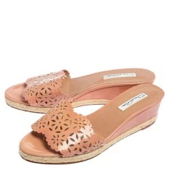 Oscar De La Renta Pink Patent Leather Wedge Sandals Size 39.5 For Women -Oscar de la Renta Sales Shop luxury women oscar de la rentaslug used shoes p532853 003