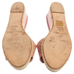 Oscar De La Renta Pink Patent Leather Wedge Sandals Size 39.5 For Women -Oscar de la Renta Sales Shop luxury women oscar de la rentaslug used shoes p532853 008