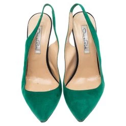 Oscar De La Renta Green/Blue Suede Slingback Sandals Size 36.5 For Women 12 Oscar De La Renta Green/Blue Suede Slingback Sandals Size 36.5 For Women -Oscar de la Renta Sales Shop luxury women oscar de la rentaslug used shoes p559224 003