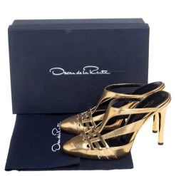 Oscar De La Renta Metallic Gold Leather Carmen Mule Sandals Size 36 For Women 17 Oscar De La Renta Metallic Gold Leather Carmen Mule Sandals Size 36 For Women -Oscar de la Renta Sales Shop luxury women oscar de la rentaslug used shoes p559456 001