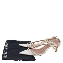 Oscar De La Renta White Leather Ankle Strap Sandals Size 37.5 For Women -Oscar de la Renta Sales Shop luxury women oscar de la rentaslug used shoes p562026 1641363237 004