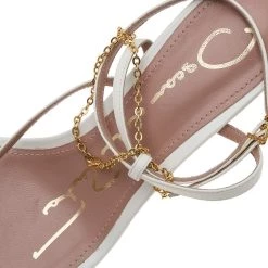 Oscar De La Renta White Leather Ankle Strap Sandals Size 37.5 For Women -Oscar de la Renta Sales Shop luxury women oscar de la rentaslug used shoes p562026 1641363250 007