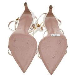 Oscar De La Renta White Leather Ankle Strap Sandals Size 37.5 For Women -Oscar de la Renta Sales Shop luxury women oscar de la rentaslug used shoes p562026 1641363254 008