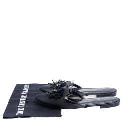 Oscar De La Renta Black Mesh And Patent Leather Embellished Mules Size 37 For Women -Oscar de la Renta Sales Shop luxury women oscar de la rentaslug used shoes p574544 002