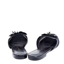 Oscar De La Renta Black Mesh And Patent Leather Embellished Mules Size 37 For Women -Oscar de la Renta Sales Shop luxury women oscar de la rentaslug used shoes p574544 007