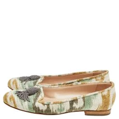 Oscar De La Renta Multicolor Canvas Beaded Tassel Ballet Flats Size 38.5 For Women -Oscar de la Renta Sales Shop luxury women oscar de la rentaslug used shoes p586893 001