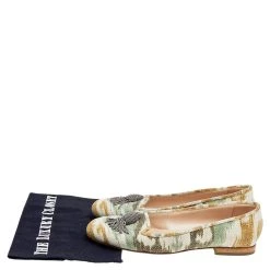 Oscar De La Renta Multicolor Canvas Beaded Tassel Ballet Flats Size 38.5 For Women -Oscar de la Renta Sales Shop luxury women oscar de la rentaslug used shoes p586893 002