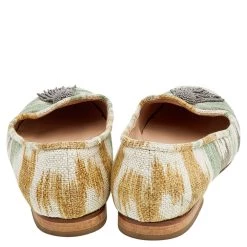 Oscar De La Renta Multicolor Canvas Beaded Tassel Ballet Flats Size 38.5 For Women -Oscar de la Renta Sales Shop luxury women oscar de la rentaslug used shoes p586893 005