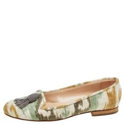 Oscar De La Renta Multicolor Canvas Beaded Tassel Ballet Flats Size 38.5 For Women -Oscar de la Renta Sales Shop luxury women oscar de la rentaslug used shoes p586893 006