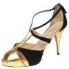 Oscar De La Renta Black/Gold Nubuck And Leather Intertwined Ankle Strap Sandals Size 36 For Women -Oscar de la Renta Sales Shop luxury women oscar de la rentaslug used shoes p595442 004