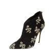 Oscar De La Renta Black Suede Flower Embroidery Ankle Boots Size 37 For Women -Oscar de la Renta Sales Shop luxury women oscar de la rentaslug used shoes p612845 009