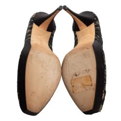 Oscar De La Renta Black Lace And Satin Platform Pumps Size 40 For Women -Oscar de la Renta Sales Shop luxury women oscar de la rentaslug used shoes p616769 002