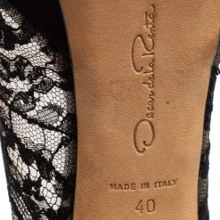 Oscar De La Renta Black Lace And Satin Platform Pumps Size 40 For Women -Oscar de la Renta Sales Shop luxury women oscar de la rentaslug used shoes p616769 004