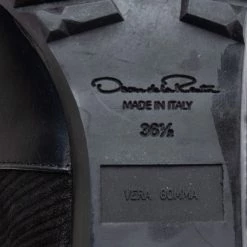 Oscar De La Renta Black Leather And Canvas Knee Length Boots Size 36.5 For Women -Oscar de la Renta Sales Shop luxury women oscar de la rentaslug used shoes p618935 001