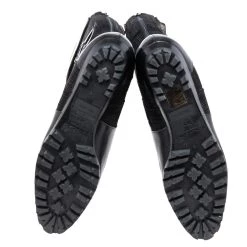 Oscar De La Renta Black Leather And Canvas Knee Length Boots Size 36.5 For Women -Oscar de la Renta Sales Shop luxury women oscar de la rentaslug used shoes p618935 004