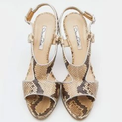 Oscar De La Renta Beige/Brown Python Leather Platform Ankle Strap Sandals Size 40 For Women 12 Oscar De La Renta Beige/Brown Python Leather Platform Ankle Strap Sandals Size 40 For Women -Oscar de la Renta Sales Shop luxury women oscar de la rentaslug used shoes p624200 003