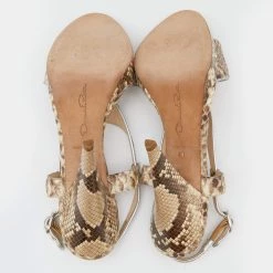 Oscar De La Renta Beige/Brown Python Leather Platform Ankle Strap Sandals Size 40 For Women 15 Oscar De La Renta Beige/Brown Python Leather Platform Ankle Strap Sandals Size 40 For Women -Oscar de la Renta Sales Shop luxury women oscar de la rentaslug used shoes p624200 007