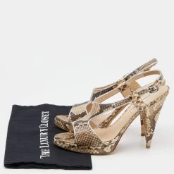 Oscar De La Renta Beige/Brown Python Leather Platform Ankle Strap Sandals Size 40 For Women 17 Oscar De La Renta Beige/Brown Python Leather Platform Ankle Strap Sandals Size 40 For Women -Oscar de la Renta Sales Shop luxury women oscar de la rentaslug used shoes p624200 008