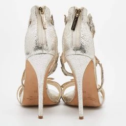 Oscar De La Renta Metallic Gold Crinkled Leather Ambria Embroidered Cut Out Sandals Size 39 For Women -Oscar de la Renta Sales Shop luxury women oscar de la rentaslug used shoes p631447 006