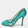 Oscar De La Renta Green Lace And Mesh Pumps Size 41 For Women -Oscar de la Renta Sales Shop luxury women oscar de la rentaslug used shoes p669511 001