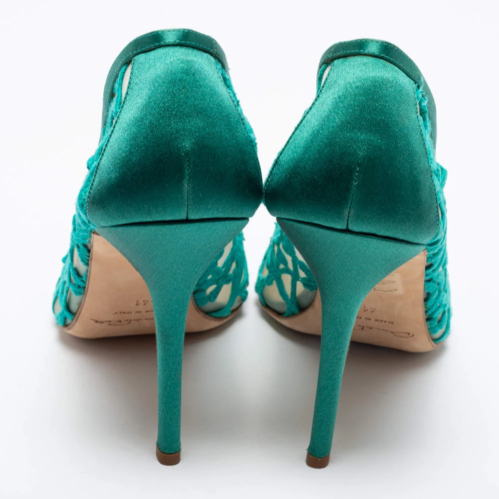 Oscar De La Renta Green Lace And Mesh Pumps Size 41 For Women 7 Oscar De La Renta Green Lace And Mesh Pumps Size 41 For Women - Image 5
