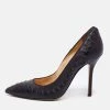 Oscar De La Renta Black Leather Pumps Size 38 For Women -Oscar de la Renta Sales Shop luxury women oscar de la rentaslug used shoes p672255 003