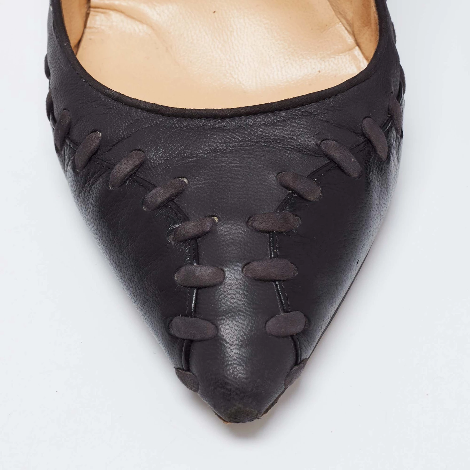 Oscar De La Renta Black Leather Pumps Size 38 For Women 9 Oscar De La Renta Black Leather Pumps Size 38 For Women - Image 7