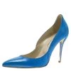 Oscar De La Renta Blue Leather And Suede Sabrina Pointed Toe Pumps Size 39 For Women -Oscar de la Renta Sales Shop luxury women oscar de la rentaslug used shoes p83546 001