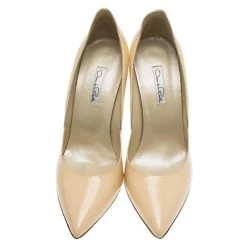 Oscar De La Renta Beige Patent Sabrina Pointed Toe Pumps Size 40 For Women -Oscar de la Renta Sales Shop luxury women oscar de la rentaslug used shoes p83564 003
