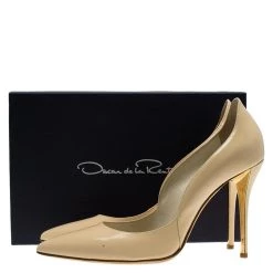 Oscar De La Renta Beige Patent Sabrina Pointed Toe Pumps Size 40 For Women -Oscar de la Renta Sales Shop luxury women oscar de la rentaslug used shoes p83564 008