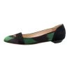 Oscar De La Renta Multicolor Printed Satin And Suede Ballet Flats Size 38.5 For Women -Oscar de la Renta Sales Shop luxury women used shoes p203633 003