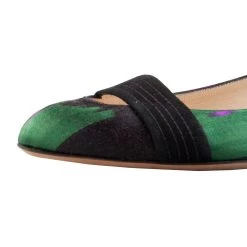 Oscar De La Renta Multicolor Printed Satin And Suede Ballet Flats Size 38.5 For Women -Oscar de la Renta Sales Shop luxury women used shoes p203633 004