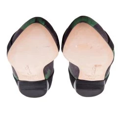 Oscar De La Renta Multicolor Printed Satin And Suede Ballet Flats Size 38.5 For Women -Oscar de la Renta Sales Shop luxury women used shoes p203633 006